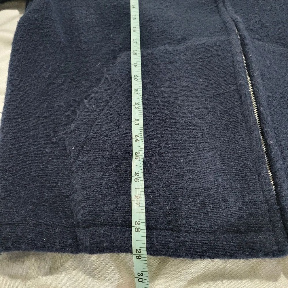 J Crew Wool-blend sweater fleece jacket CF336  Sz XL Navy
